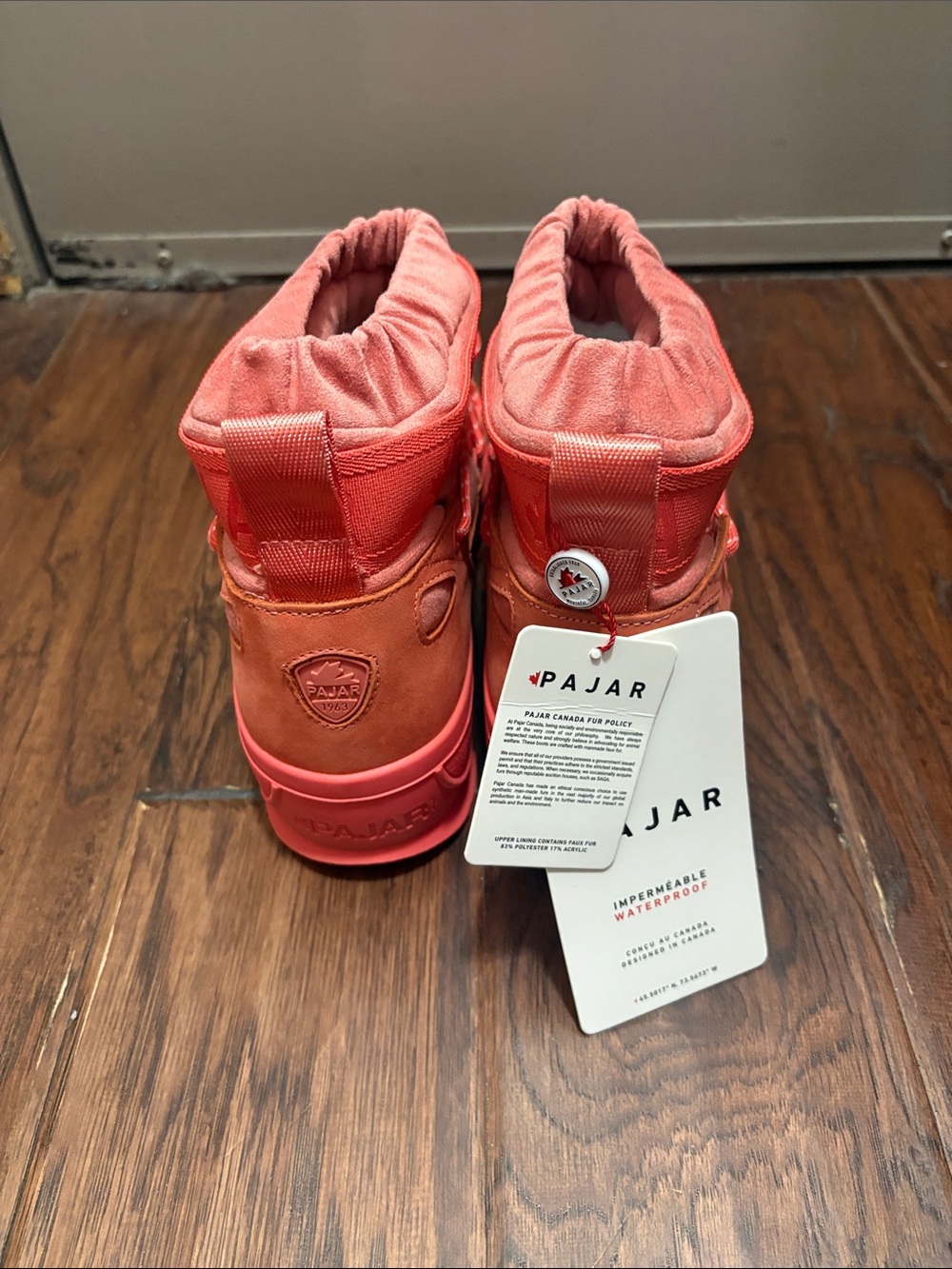 Pajar Women’s Galaxy Mini Suede Pull On Boot in Coral SZ 9 NWT - Picture 7 of 7